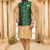 KPD2057_Golden_Kurta_Pyjama_Set_With_Designer_Green_Jacket_Koti_and_Pocket_Square_ad66758f-a736-47e5-a3a7-42d8c5a1c57d.jpg
