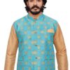 KPD2058_Gold_Kurta_Pyjama_Set_With_Designer_Cyan_Floral_Jacket_Koti_and_Pocket_Square_36819719-bd58-40a2-9c3d-4ba4c57c82a4.jpg