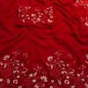 red semi georgette