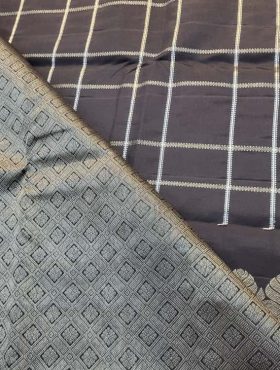 Black Kanjeevaram Silk Silver Pallu and Border 2