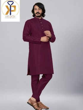 KPC1066_Cherry_Mahroon_Kurta_With_Polo_Pant_Set.jpg