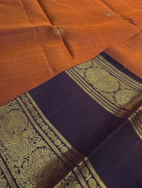 Temple Burnt Orange Kanjeevaram 2