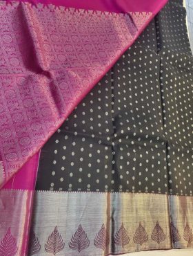 Temple_Black Magenta Kanjeevaram 1