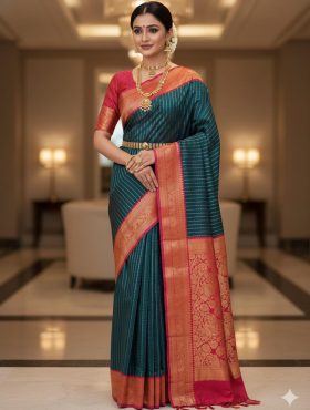 Temple_Semi Silk Red Green