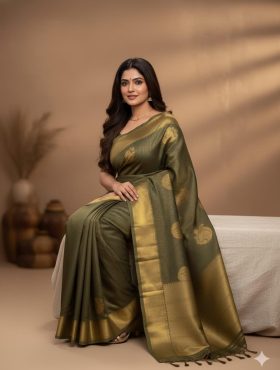 Temple_Semi Silk green gold 1